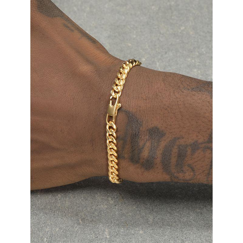 

GRGR 18K Gold Hip Hop Titanium Steel Female Cuban Link Chain 16cm