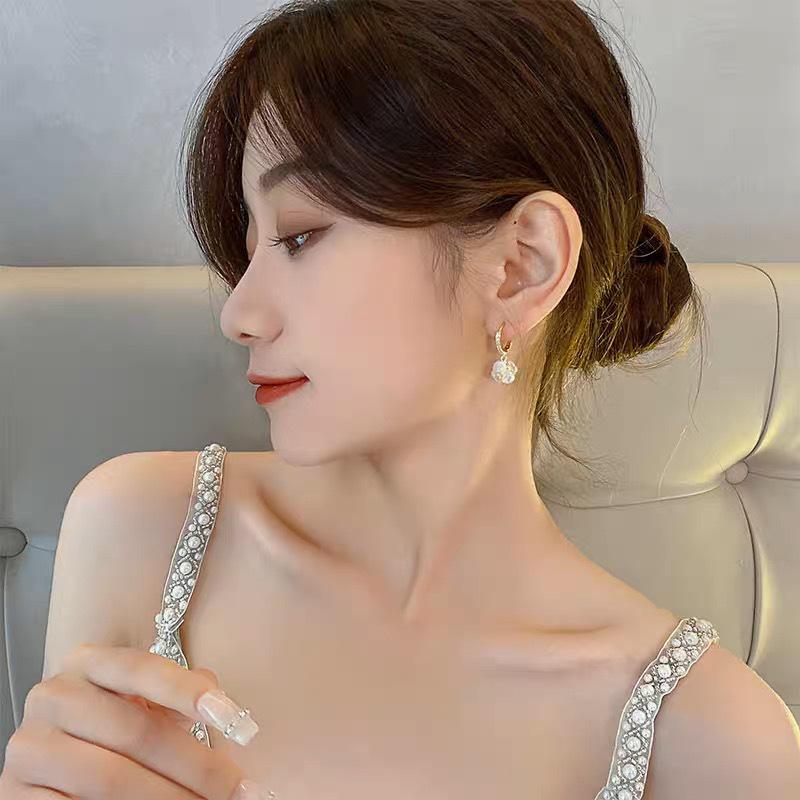 Elegant Sparkling Zircon Drop Earrings - Clip-On, No Piercing Needed