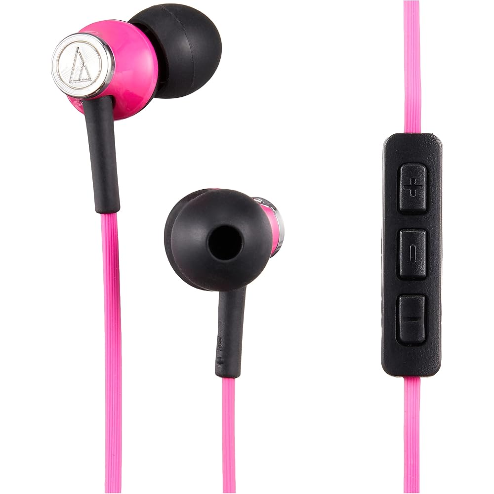 Audio-Technica ATH-CK330i PK In-Ear Headphones with Microphone for iPod/iPhone/iPad (Pink)