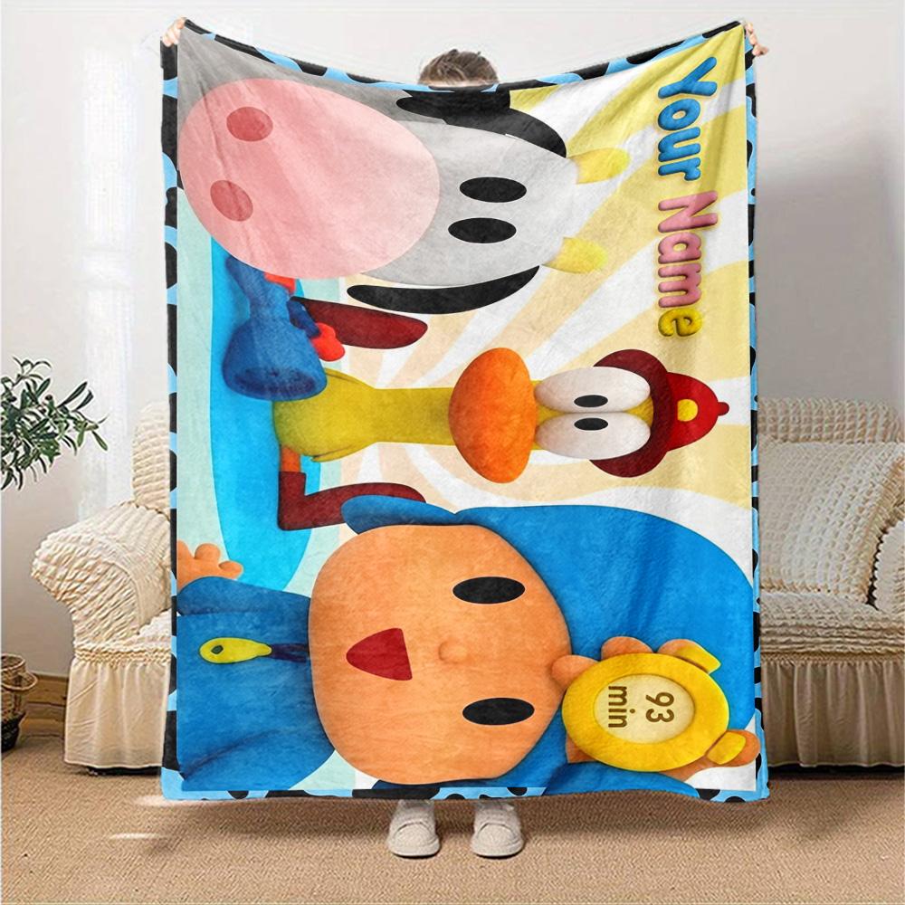 Pocoyo Personalized Name Blanket Throw Customizable Blanket Warmthful Decor Throw For Livingroom Bedding Sofa Office Chair for All Occasions
