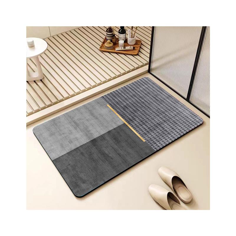 Alfombrilla nórdica sencilla de diatomeas para baño, antideslizante, absorbente para puerta de baño