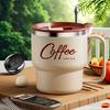 304 Stainless Steel Coffee Mug with Lid Double-Wall Travel Cup Spill-Proof & Leakproof Elegant Coffee Cup