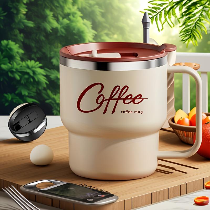 304 Stainless Steel Coffee Mug with Lid Double-Wall Travel Cup Spill-Proof & Leakproof Elegant Coffee Cup