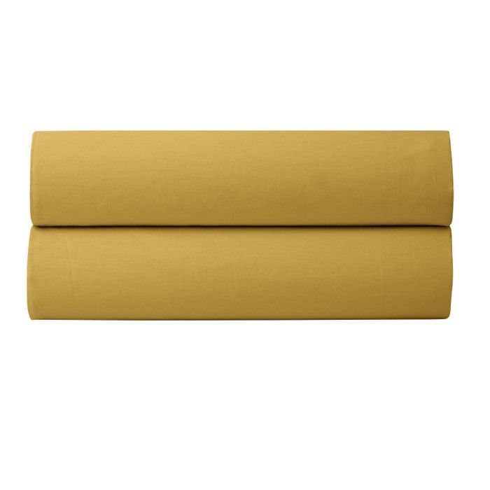 4-piece Percale Cotton Sheet Set "Julian" for Bed 140 X 190 Cm Pure Cotton - Julian Mango -