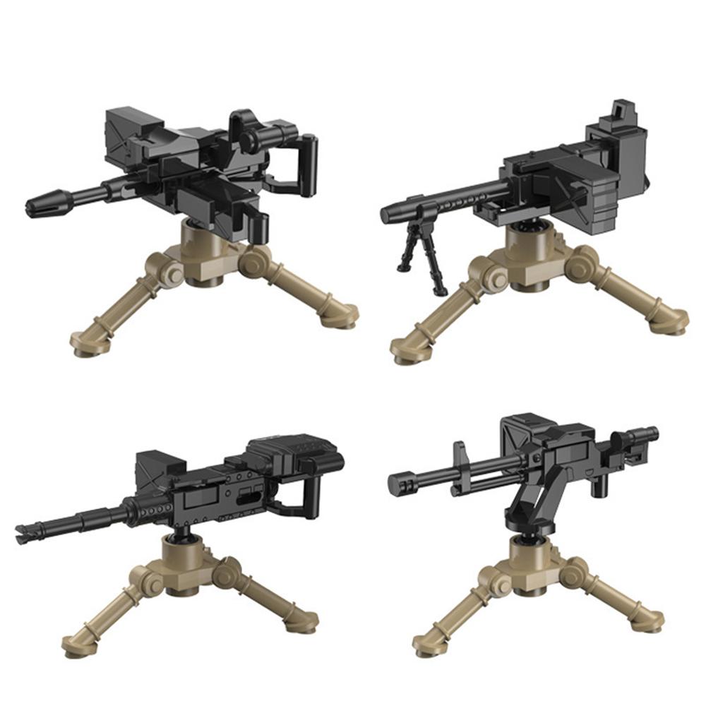 WW2 MOC-Military Building Blocks, Solider Figures, Weapons Machine Guns, Bricks Accessories, RPG Gatling, NSV Mortar, Halloween