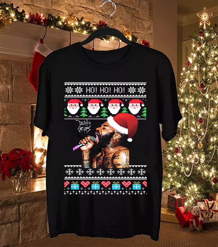 Death Grips Band Ho Ho Ho Merry Christmas Ugly Black All Size Shirt AE16
