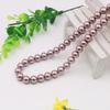 10mm Purple Shell Pearl Necklace Round Beads Neckchain,Chritmas Gifts for Women,18inch Women's Jewelry Making/Design