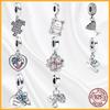Authentic Sparkling Plata Copper Dangle Charms Fit Original Bracelet Beads Pendant Women Diy Jewelry Gift