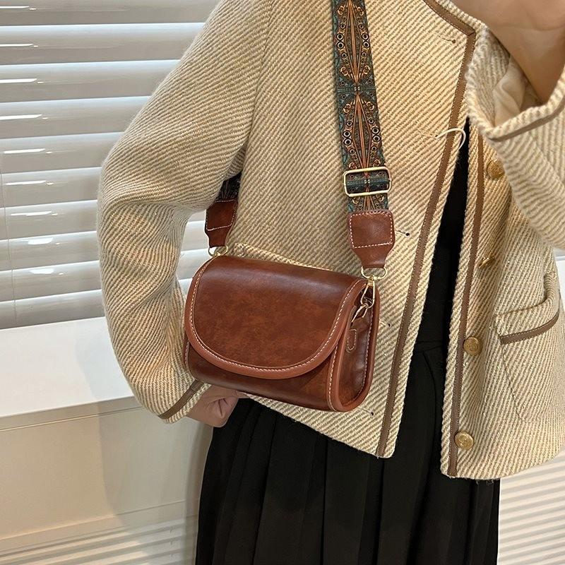 Trendy Vintage Small Square Bag For Women Casual Chic Soft Pu Leather Everyday Use