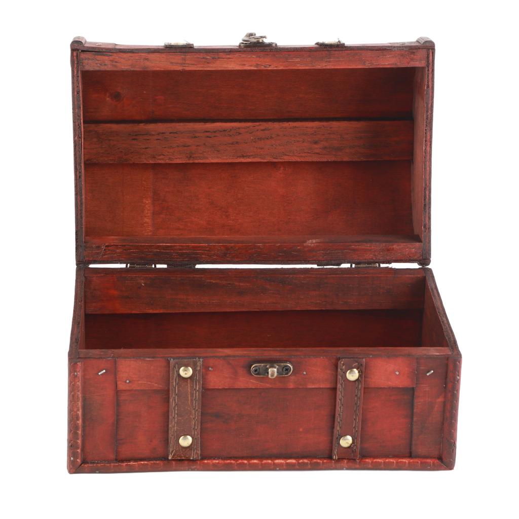 Wooden Storage Box European Style Retro Dust Prevention Vintage Jewelry Box for Desktop Decoration
