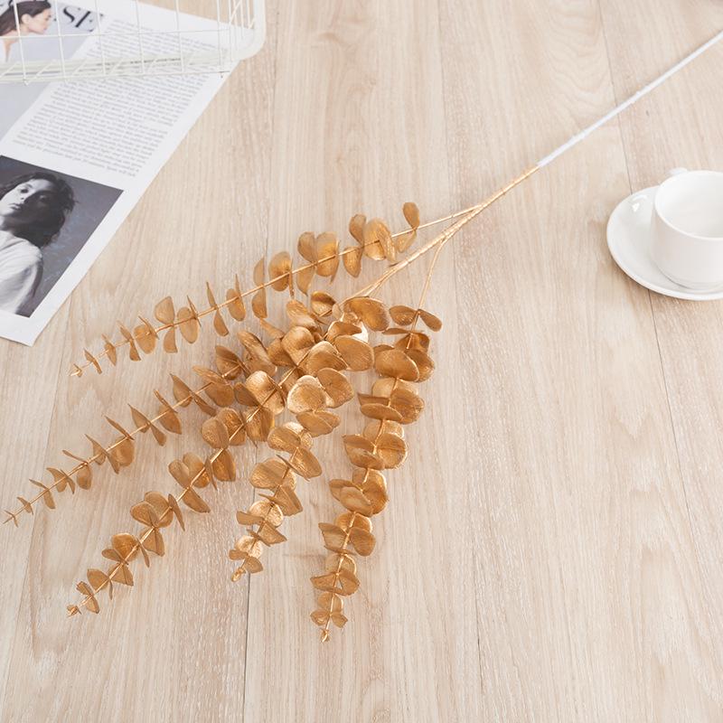 Gold Eucalyptus & Ginkgo Leaves for Wedding, Christmas & New Year Decor