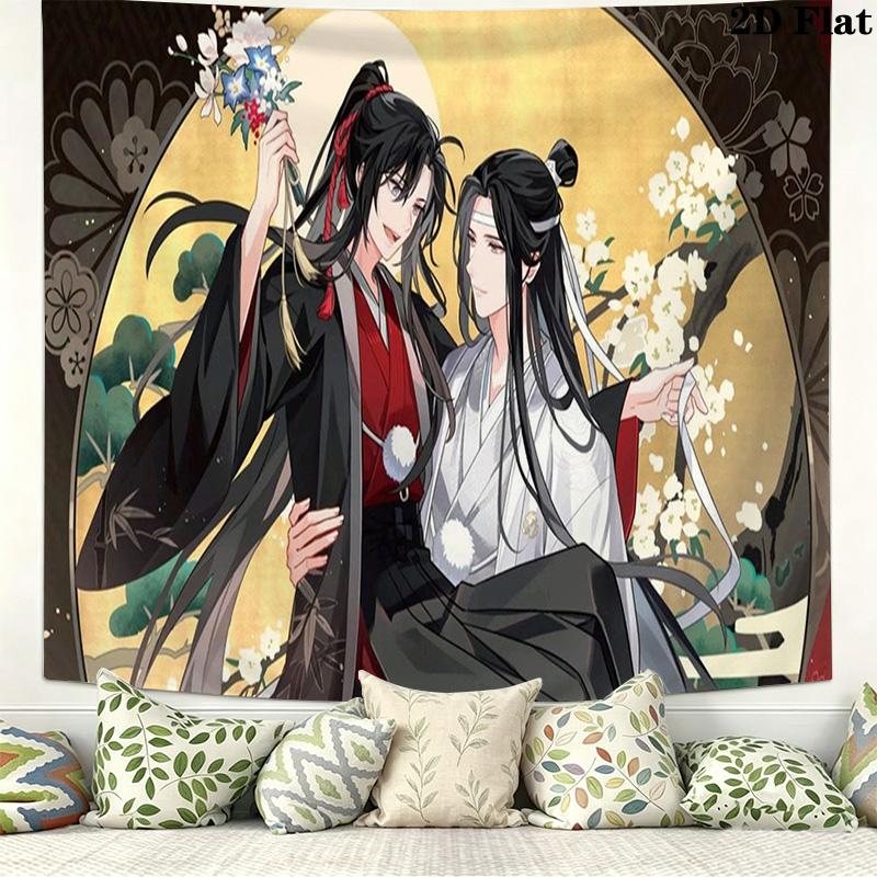 Mo Dao Zu Shi Wall Tapestry Aesthetic Wall Hanging Printed Fabric Blanket Decorative Tapestries for Bedroom Living Room Home Decor