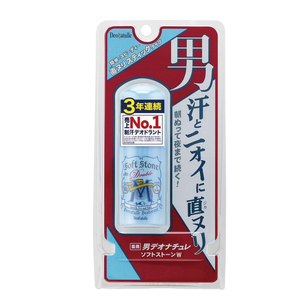 Deonatulle Soft Stone Underarm Antiperspirant Stick for Men [Quasi-drug] Men's W, Direct-Apply (x 1)