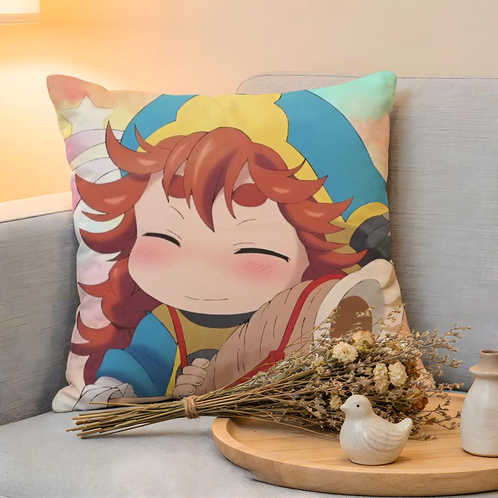 Cushion Cover  Linen  SkinFriendly Soft Decorative Case For Sofa Home Decor Kwaii Anime Hakumei And Mikochi Pillow cover