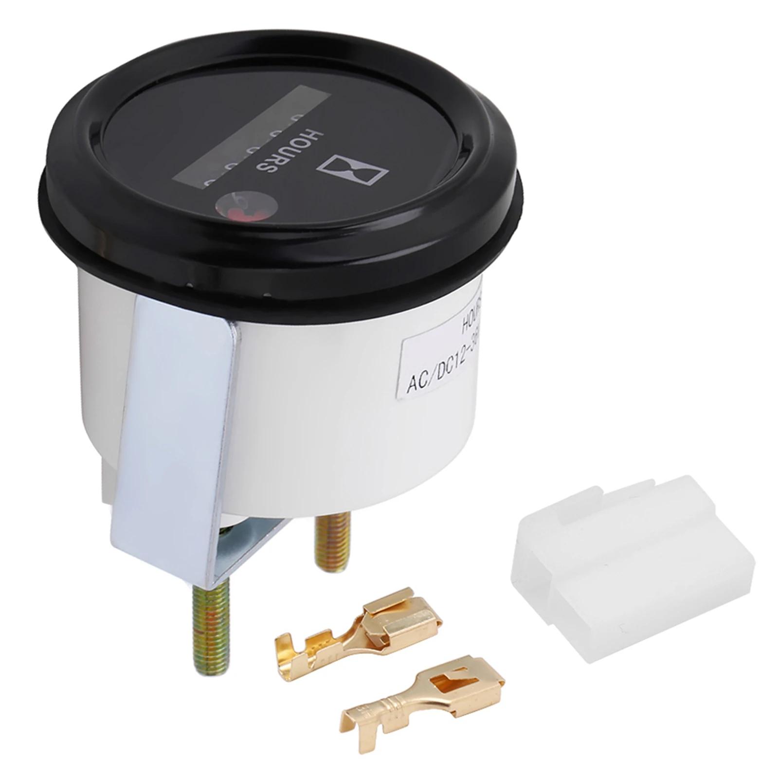 

12‑36V DC AC 6 Digit Accurate Round Quartz Hour Meter Gauge Tester for Truck Engine Hour Meter Hour Boat Car Gauge Hour Tester