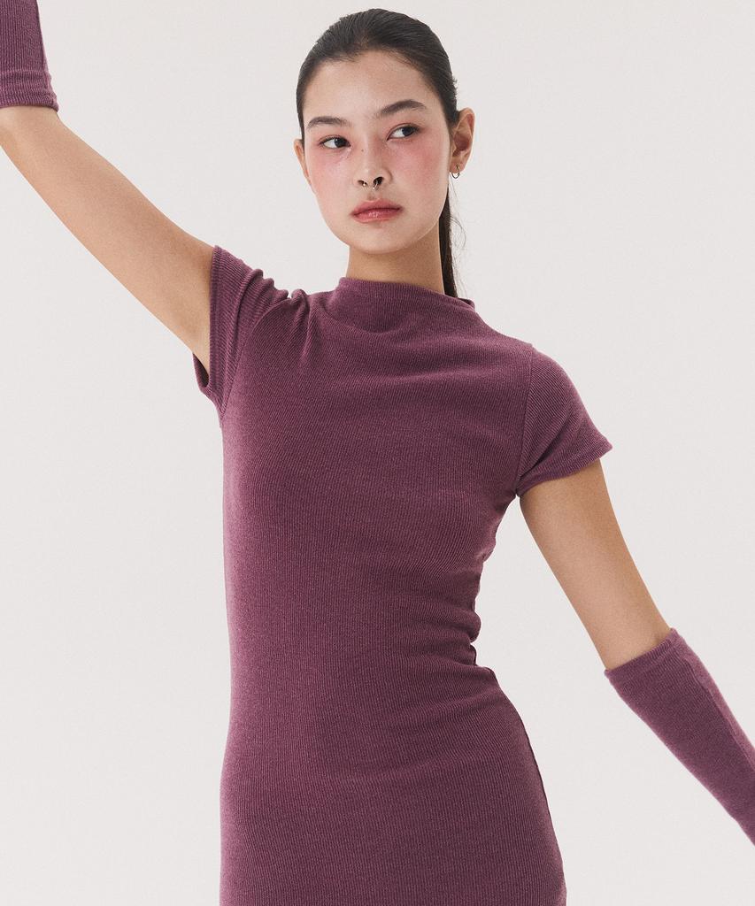 Kkuape Knit Onepiece & Warmer Set_Purple