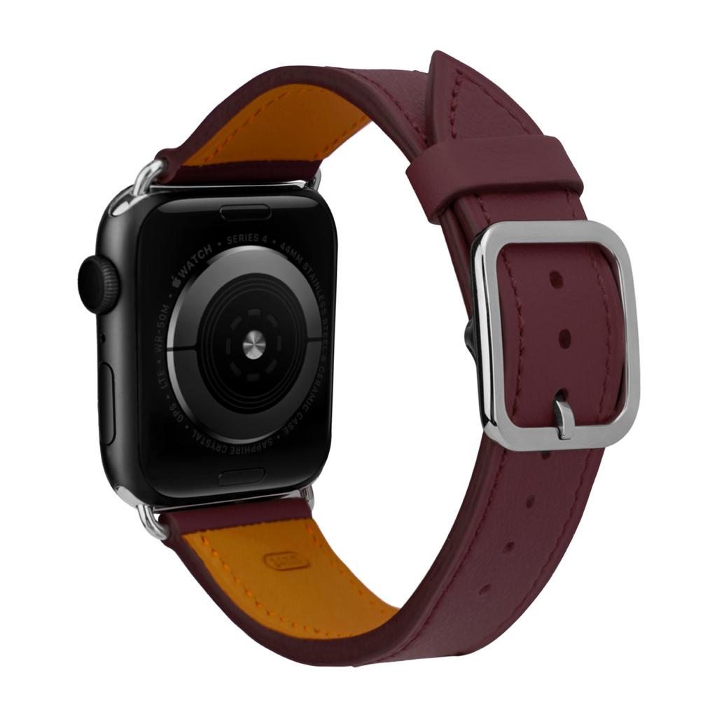 Simple First Layer Calfskin Ultra Leather Watch Strap 49mm Replacement for Apple Watch Ultra All Series Premium Wristband Accessory