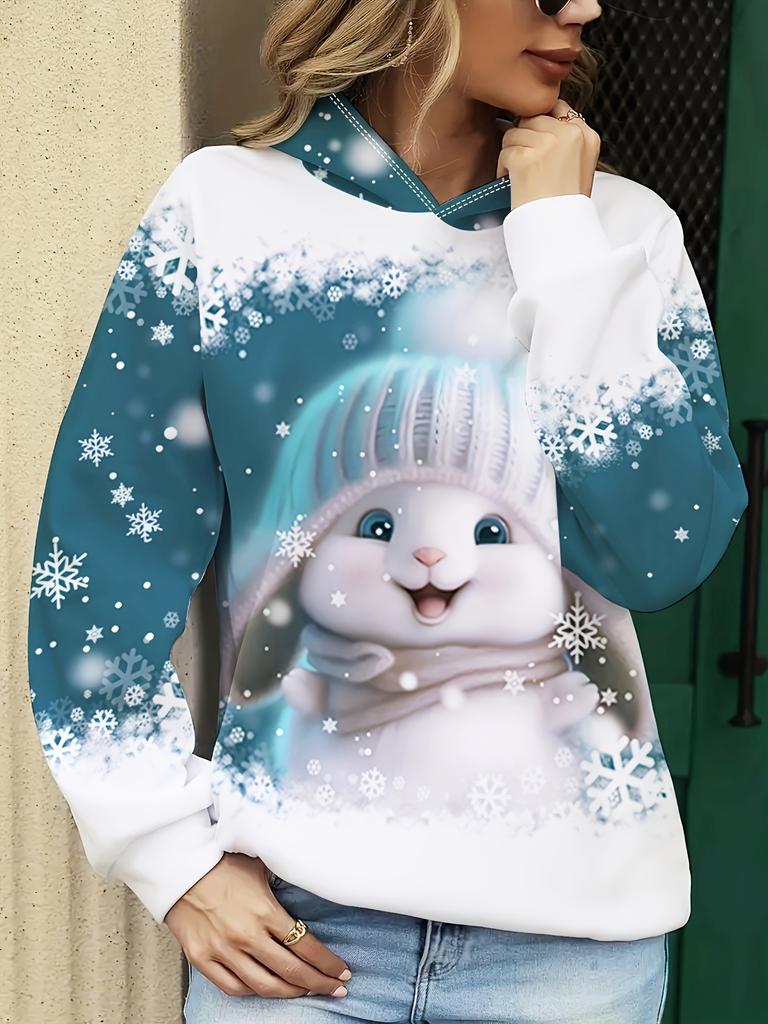 Imprimeu digital 3D mânecă lungă haine de damă de modă hanorac de damă Moș Crăciun hanorac roșu casual la modă cu glugă mâneci lungi