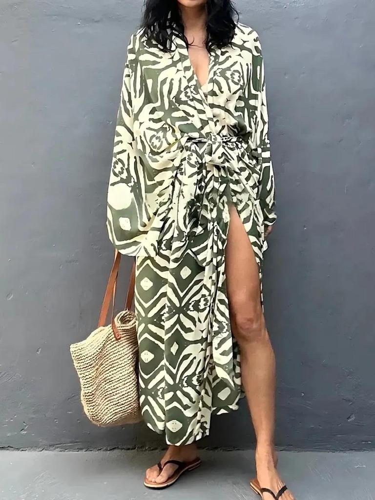 European-American Black & White Floral Cotton Cardigan - Seaside Vacation Swim Cover-Up