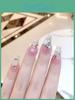 Handmade Ice Sealed Rose Summer Glass Gradual Change Nail Stickers For Women