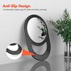 Unbreakable Hand Mirror Salon Barber Mirror with Handle AntiSlip Grip for Travel Makeup Shaving Shower Black