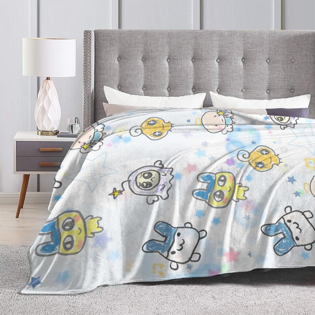 Tamagotchis Mametchi Flannel Blanket Spring Soft Bedding Throws for Girls Boys Couch Chair Print Bedspread Sofa Bed Cover