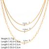  New Trendy 18K Gold Plated Stainless Steel Jewelry Waterproof Three Layer Stacking Necklace Collares Para Mujer