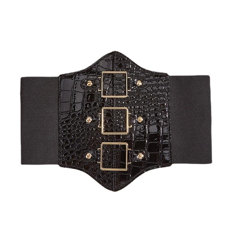 Decorative Belt Women'S Skirt Spring And Autumn Dress Suit Coat Waist Elastic Elastic Wide Waist Seal