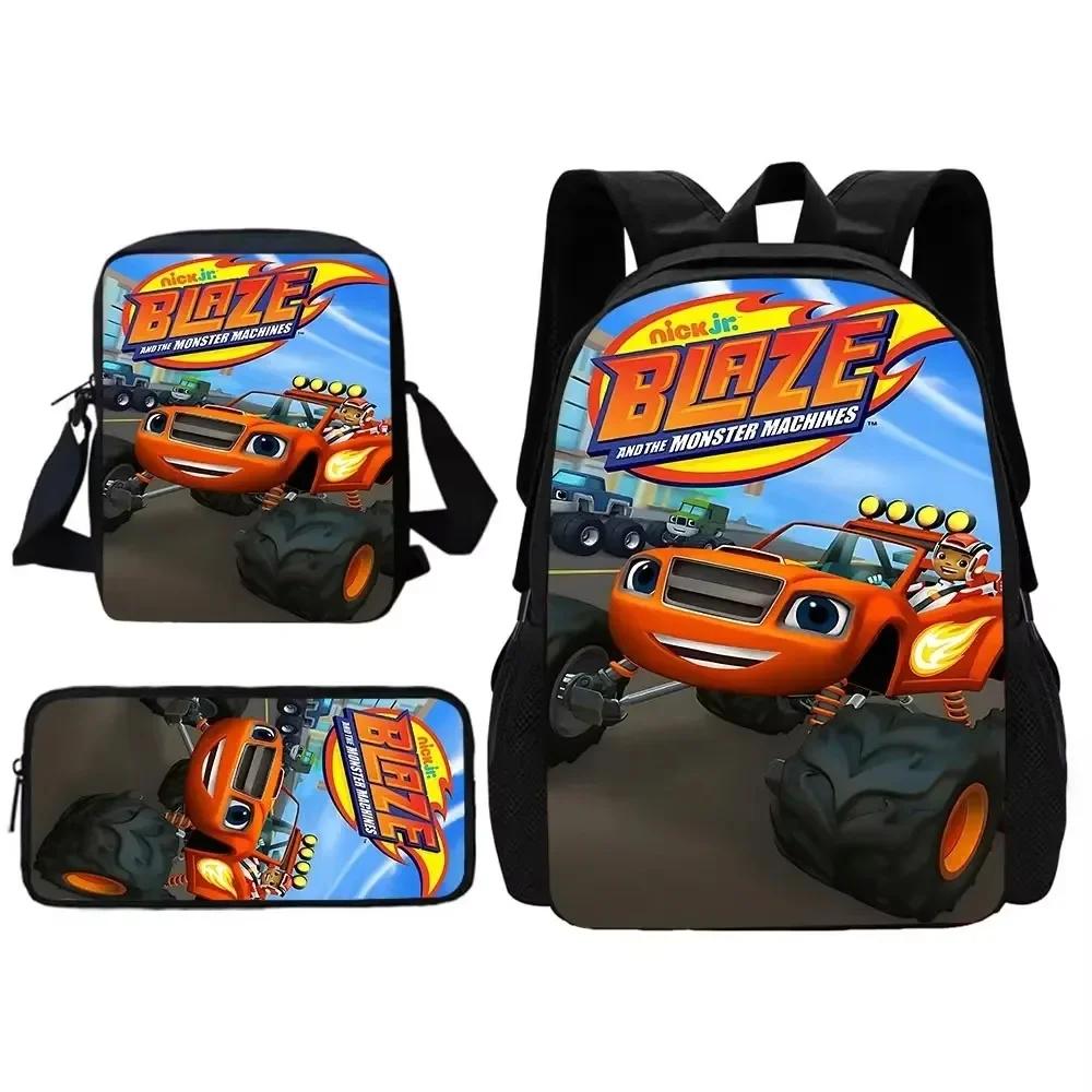 Blaze and the Monster Machines School Backpack With Shoulder Bag Pencil Bags School Bags for Best Gift