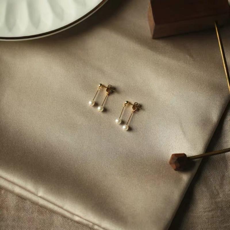 Exquisite Design Music Note Smart Natural Freshwater Pearl Earrings, Small French Fairy Stud Earrings Fairy Series
