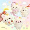 Squeaky Heart Bunny Pendant Plush Toy Keychain for Wedding Toss
