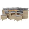 Ensemble de canapés de jardin 8 pièces avec coussins Beige Poly Rattan Acacia, Ensemble de salle à manger de jardin 3 pièces 3361487