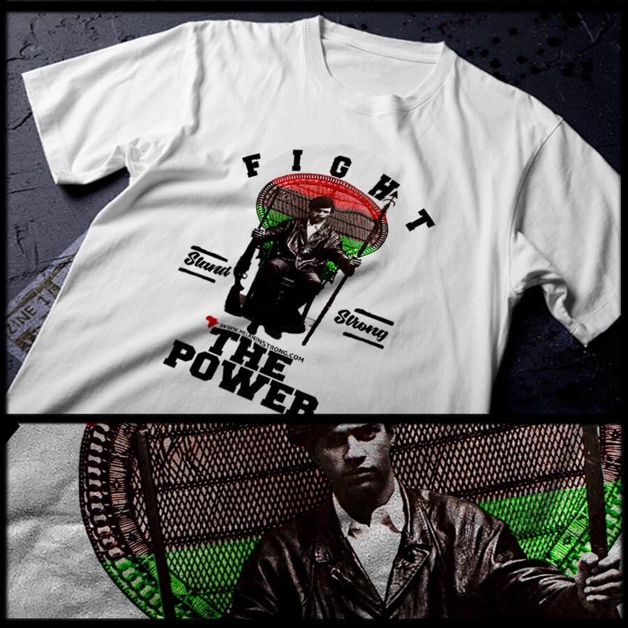 

Huey P Newton T-shirt Black History Month Garvey Black Revolution new cotton Tee S