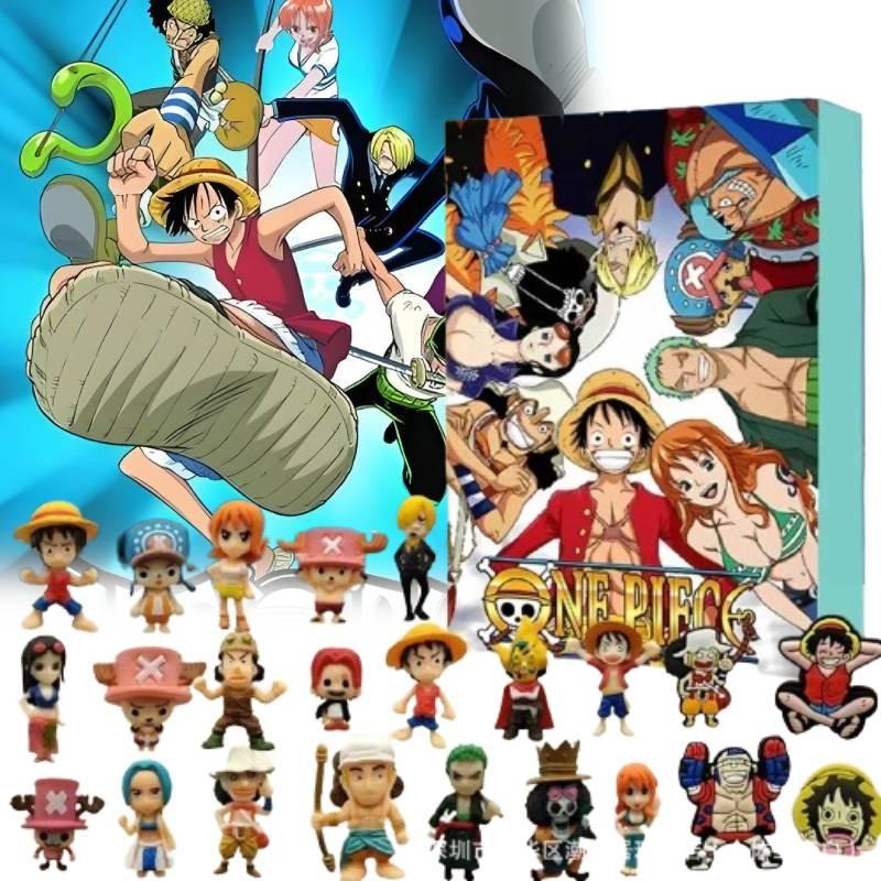 Charming One Piece Luffy Pvc Figurine Blind Box Advent Calendar Gift For Kids