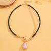 Vintage 2026 Wind Irregular Colored Baroque Pearl Pendant Autumn and Winter Leather Neck Chain Vintage Personality Necklace Women