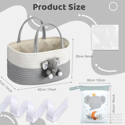 Baby Gift Hamper Set, Portable Nappy Caddy Basket | Nappy storage basket with nappy storage bag