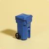 Mini Trash Bin 1:64 Scale Diorama Molded Lid Waste Container Blue Can C
