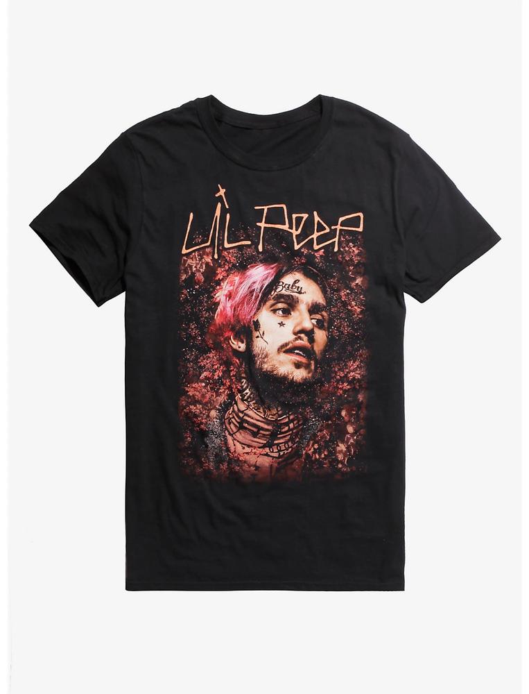 Lil Peep Floral Portrait T-Shirt L