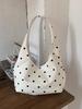 Japanese Polka Dot Large Capacity Tote Bag for Women 2026 New Versatile Commuter Underarm Bags Casual Red One Shoulder Handbag