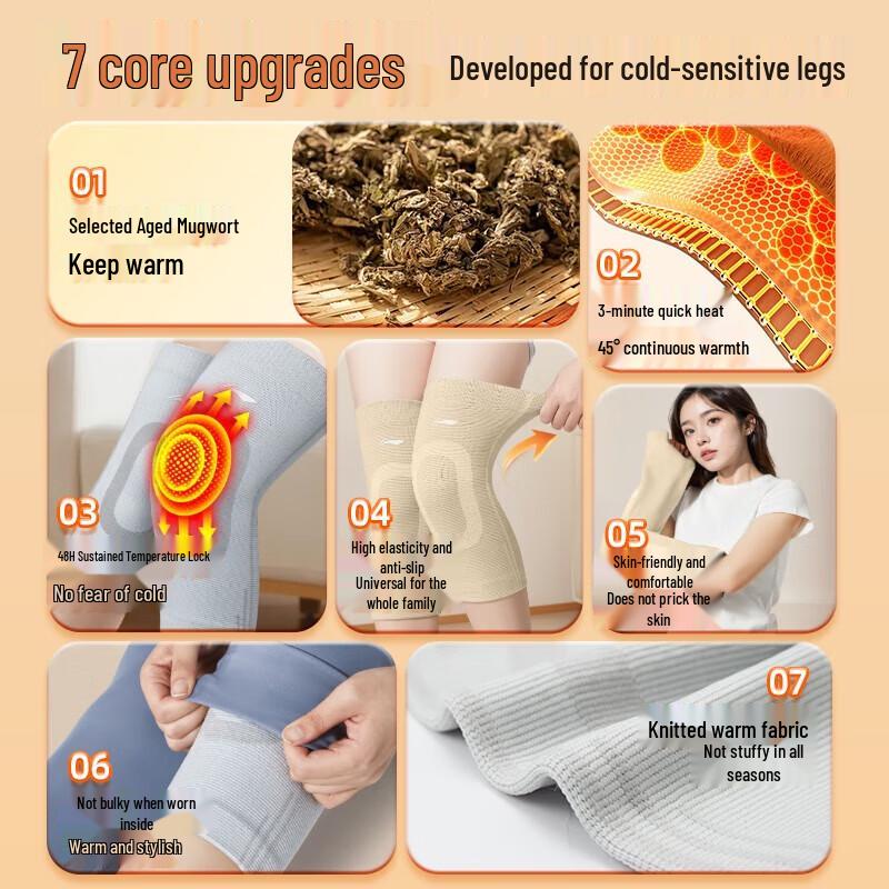Li-Ning Wormwood Warm Joint Support Knee Pads XL (for 140-200 jin), 2-Pack