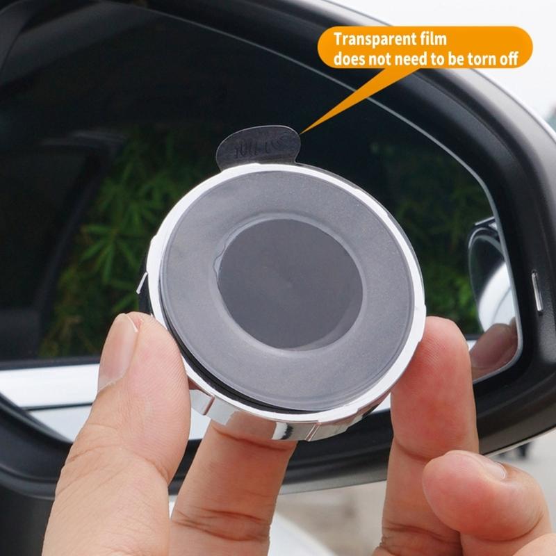 2pcs Suction Cup Type Blind Spots Mirrors 2inch Round Glass Convex Mirror Side Rear View Mirror for Car SUV Automotive