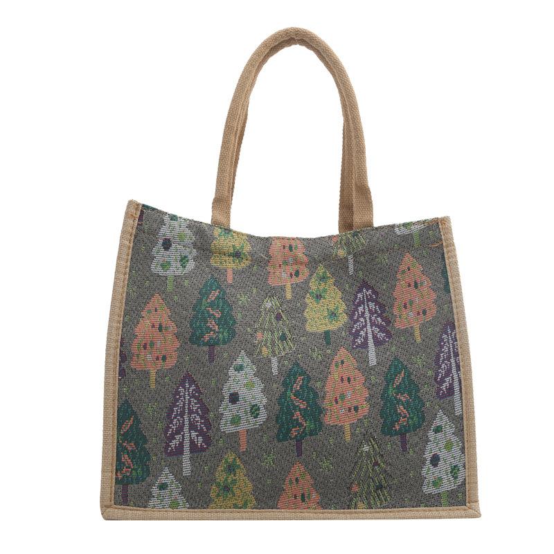 Linen Bag Hand-painted Cotton Sacks Jute Portable Imitation Sacks Linen Bags Shopping Bags Laminated Bags