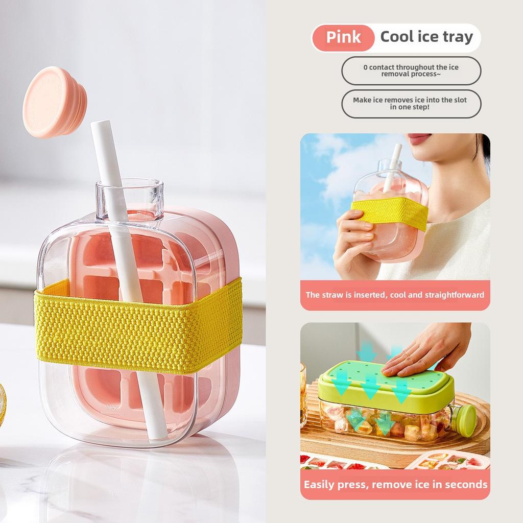 Reusable Ice Storage Box with Lid Portable Pressing Ice Cube Mold Square Fruit Ice Cube Maker Trays Home & Bar Tools Accessories