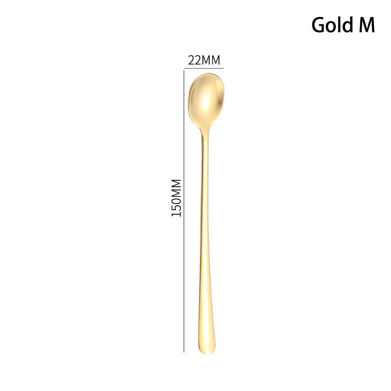 Tea Coffee Soup Spoon For Eating Mixing Stirring Long Handle Teaspoon Spoon Cocktail Ice Cream Honey Spoons Kitchen Cutlery