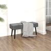 End of Bed Bench, Corduroy Bedroom Bench with Thick Padding and Steel Legs, Tufted Window Seat for Entryway, Living Room, Grey