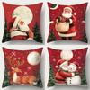 Christmas Decoration Pillowcase New Year Gift Santa Claus Reindeer Snowman Pattern Home Room Decoration Sofa Cushion Cover