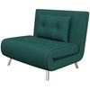Single Bed Armchair 3 in 1, Reclining Armchair with 3 Levels with Velvet Covering and Cushion, 100x88x83cm, Dark Green