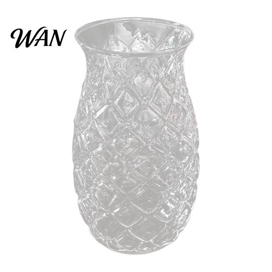 Easy Clean Glass Tumbler Pineapple Embossed Cup, 480ml Juicer for Cold Drinks, Soda Retro Textured Water Coffee Home Bar, Vintage Gift Women 1pc