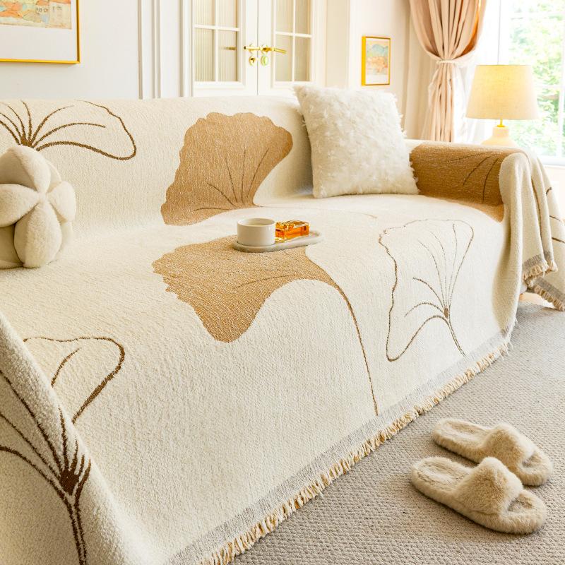 Half Plush Sofa Towel Autumn and Winter Modern Simple Light Luxury High-end Sense Cover All-inclusive Cover Cloth Blanket Seat Cushion