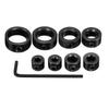 9PCS Depth Stop Drill Bit Collar Set Positioner Ring and Hex Wrench Tighten The Stopper Set Screws Woodworking Tool